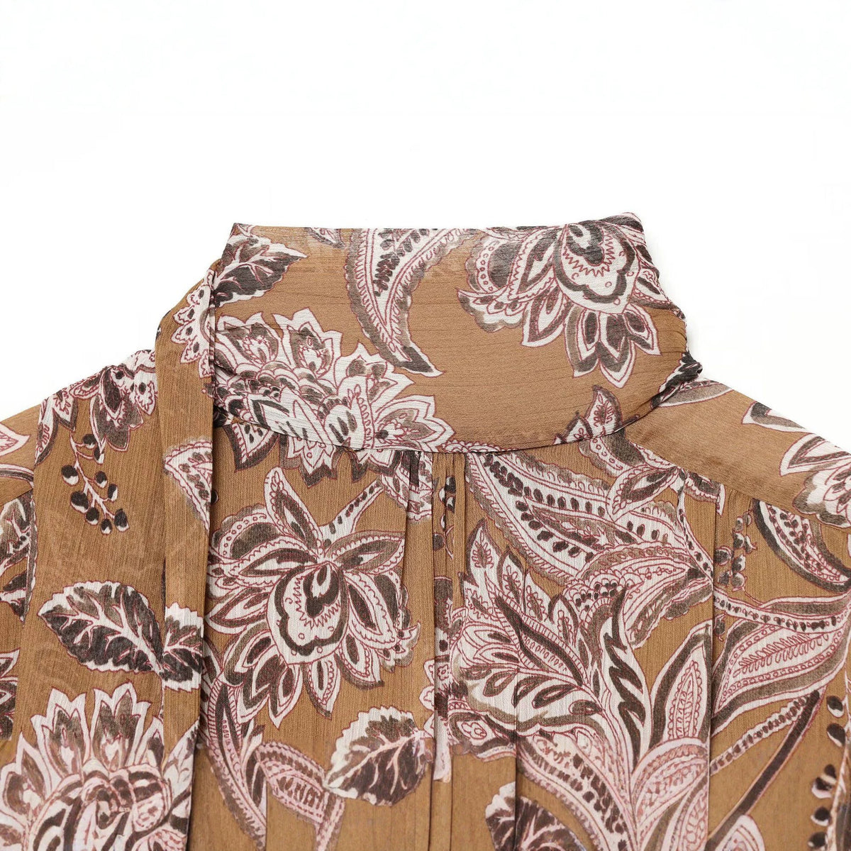 Floral Print Cropped Tie-Front Blouse