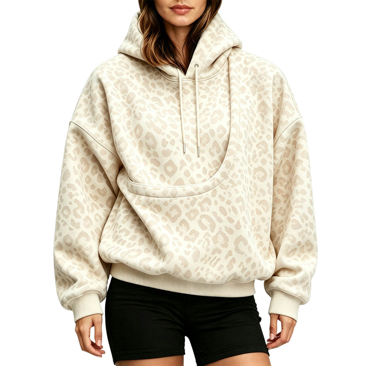 Long Sleeve Drawstring Women Sweatshirt