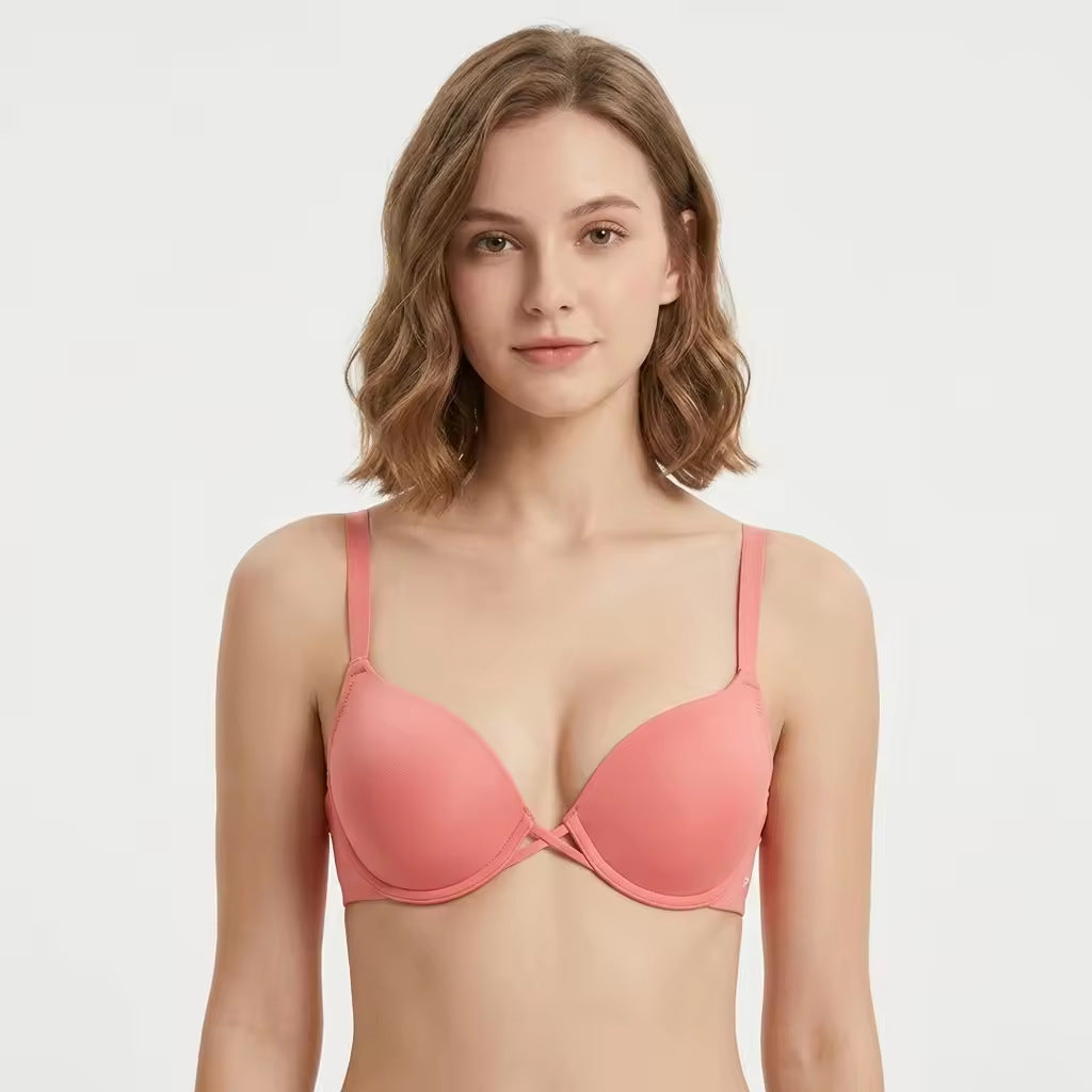 Smooth Crisscross Underwire Push Up T-Shirt Bra - Red / 70B