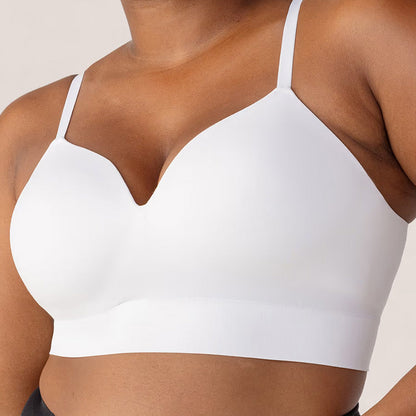 Soft Stretch No Wire Everyday Bra Invisible Under Clothes Intimates - White / S