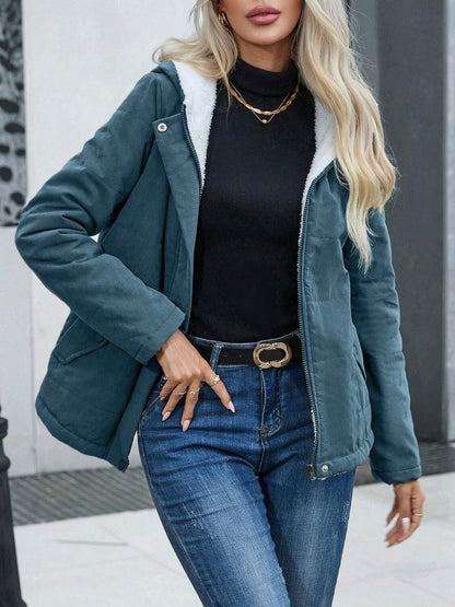 Sherpa Lined Quilted Hooded Jacket