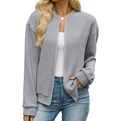 Zip Knit Casual Sweatshirt Outerwear