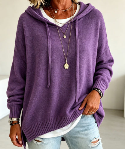 Women's Pullover Sweater Jumper Vacation Daily Stylish Hooded Knitted 3/4 Length Sleeve Long Tops Knit