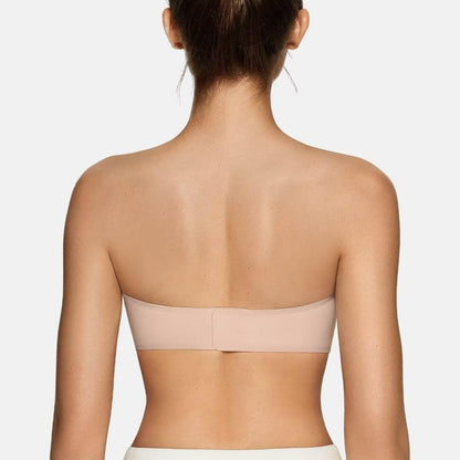 Strapless Wireless Bandeau Bra Non-Slip Jelly Support Seamless Tube Top Bra Invisible Under Dress Everyday Bralette for
