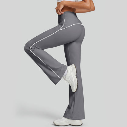 Contrast Seam High-Waist Flare Leggings
