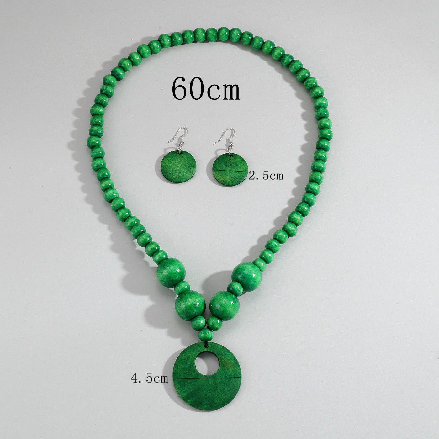 3pcs Jewelry Sets Fashionable Handmade Wood Beaded Necklace and Earrings Women’s Jewelry