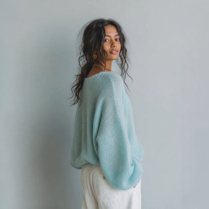 Lightweight Knit V-Neck Relaxed Sweater