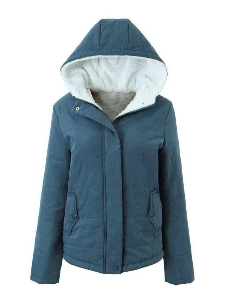 Sherpa Lined Quilted Hooded Jacket