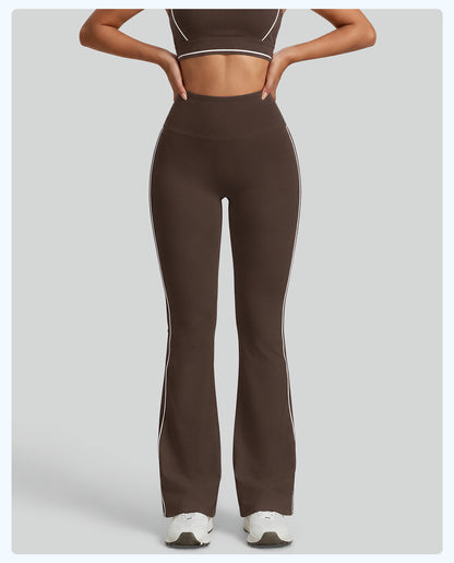 Contrast Seam High-Waist Flare Leggings