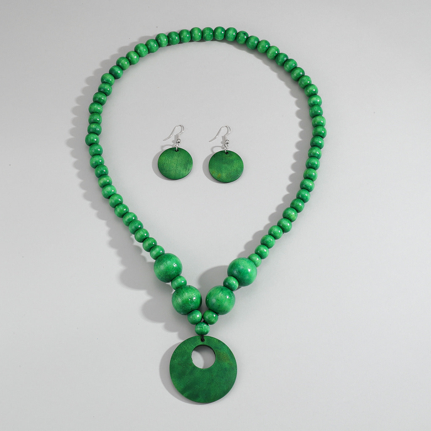 3pcs Jewelry Sets Fashionable Handmade Wood Beaded Necklace and Earrings Women’s Jewelry