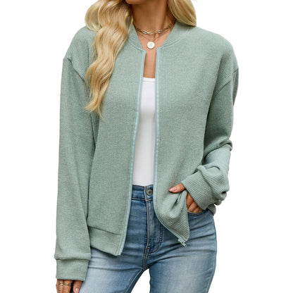 Zip Knit Casual Sweatshirt Outerwear