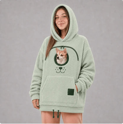 🐾 Cozy Pet Carrier Hoodie — Built-In Pouch for Cats & Small Dogs