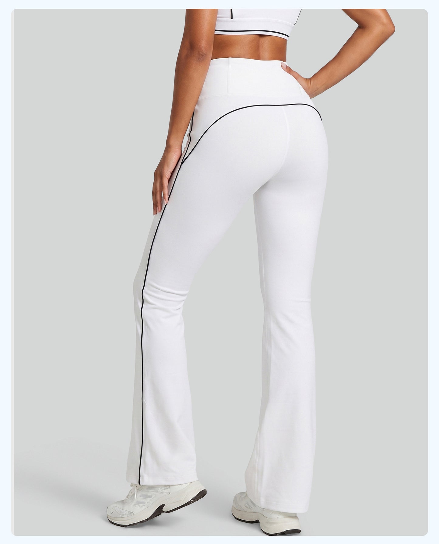Contrast Seam High-Waist Flare Leggings