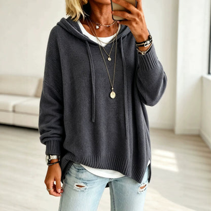 Women's Pullover Sweater Jumper Vacation Daily Stylish Hooded Knitted 3/4 Length Sleeve Long Tops Knit