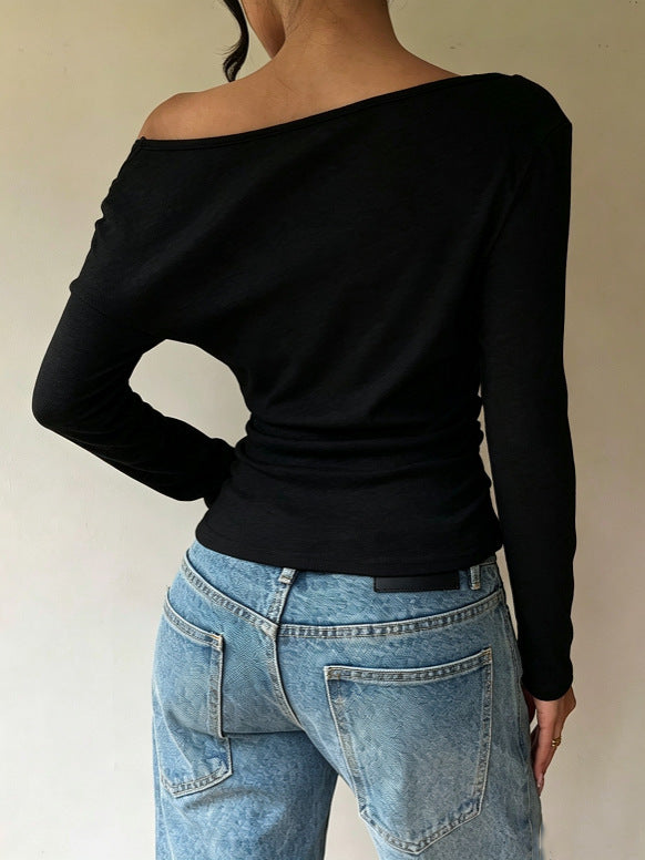 Stylish And Elegant Off-shoulder Knit Top With Lace Detailing