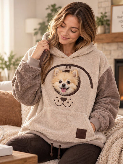 🐾 Cozy Pet Carrier Hoodie — Built-In Pouch for Cats & Small Dogs