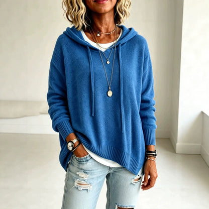 Women's Pullover Sweater Jumper Vacation Daily Stylish Hooded Knitted 3/4 Length Sleeve Long Tops Knit