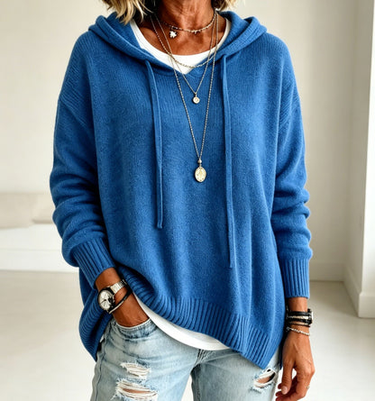 Women's Pullover Sweater Jumper Vacation Daily Stylish Hooded Knitted 3/4 Length Sleeve Long Tops Knit