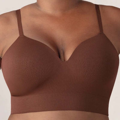 Soft Stretch No Wire Everyday Bra Invisible Under Clothes Intimates - Brown / S