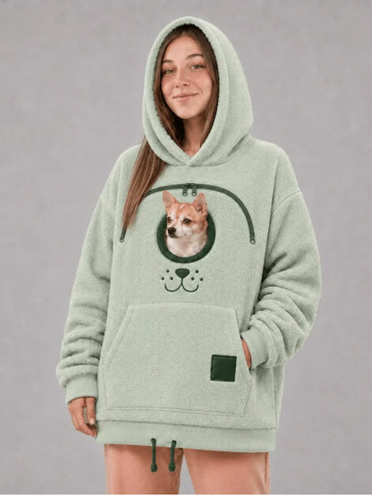 🐾 Cozy Pet Carrier Hoodie — Built-In Pouch for Cats & Small Dogs