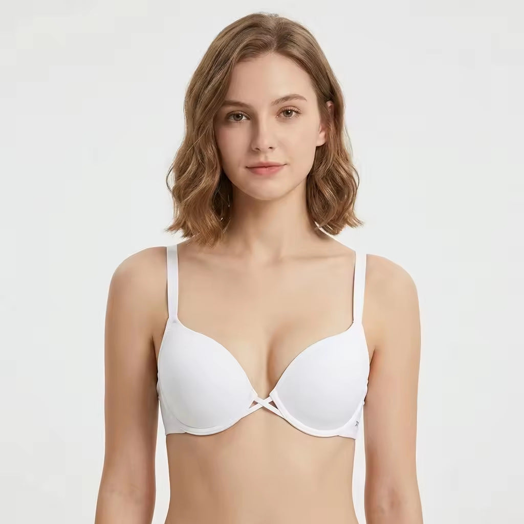 Smooth Crisscross Underwire Push Up T-Shirt Bra - White / 70B