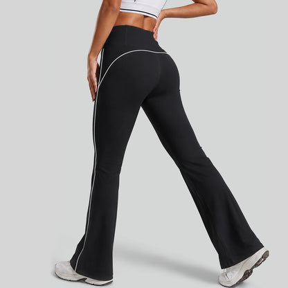 Contrast Seam High-Waist Flare Leggings