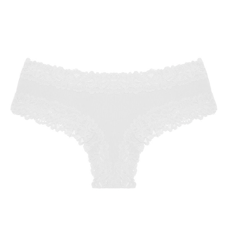 Hugmecurve® Women's Cotton Panties Lace Low Rise Basic Brazilian Bikini Cute Panties