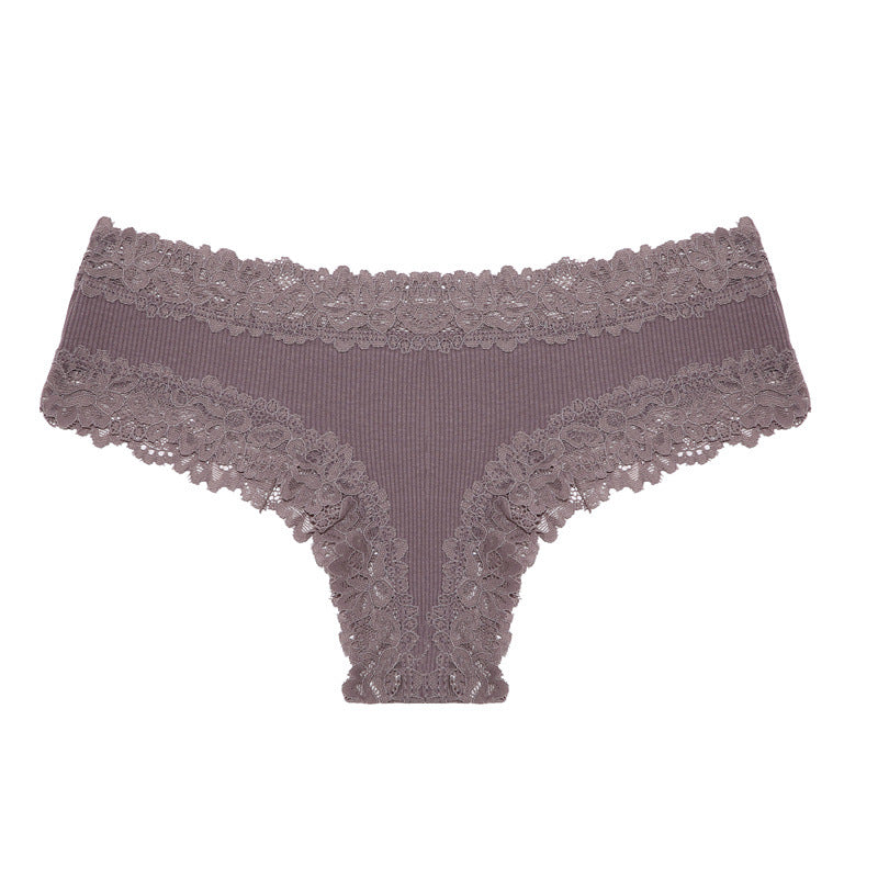 Hugmecurve® Women's Cotton Panties Lace Low Rise Basic Brazilian Bikini Cute Panties