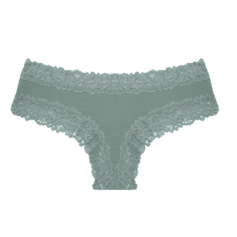 Hugmecurve® Women's Cotton Panties Lace Low Rise Basic Brazilian Bikini Cute Panties