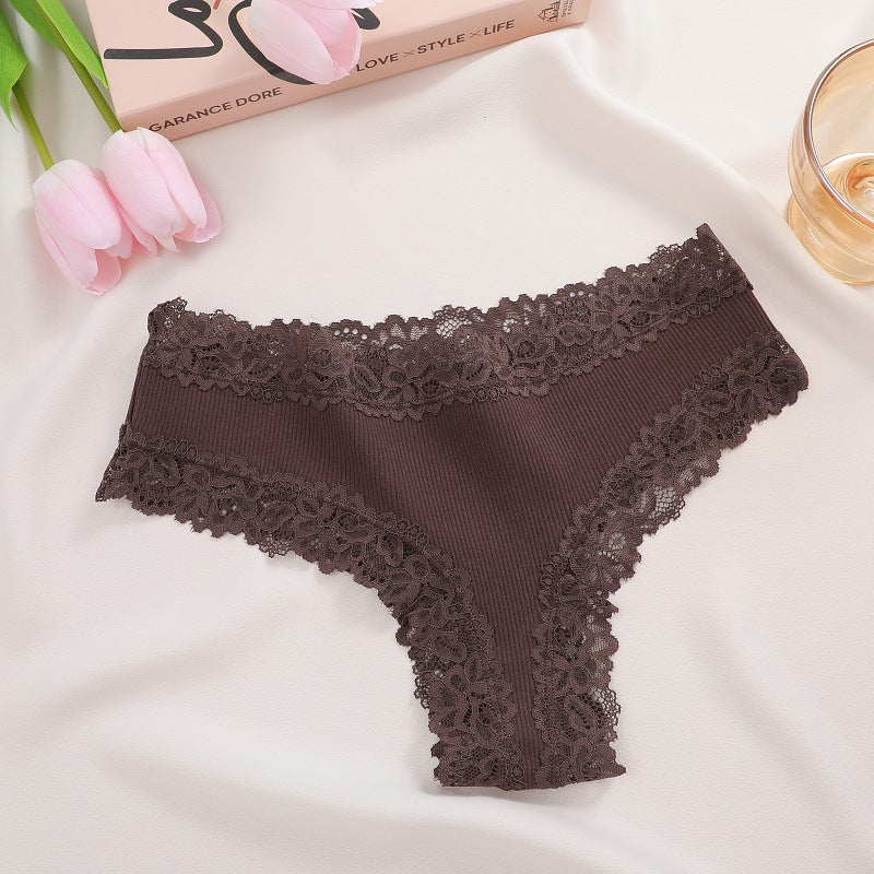 Hugmecurve® Women's Cotton Panties Lace Low Rise Basic Brazilian Bikini Cute Panties