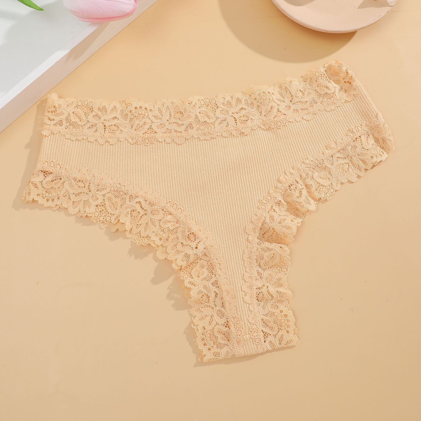 Hugmecurve® Women's Cotton Panties Lace Low Rise Basic Brazilian Bikini Cute Panties