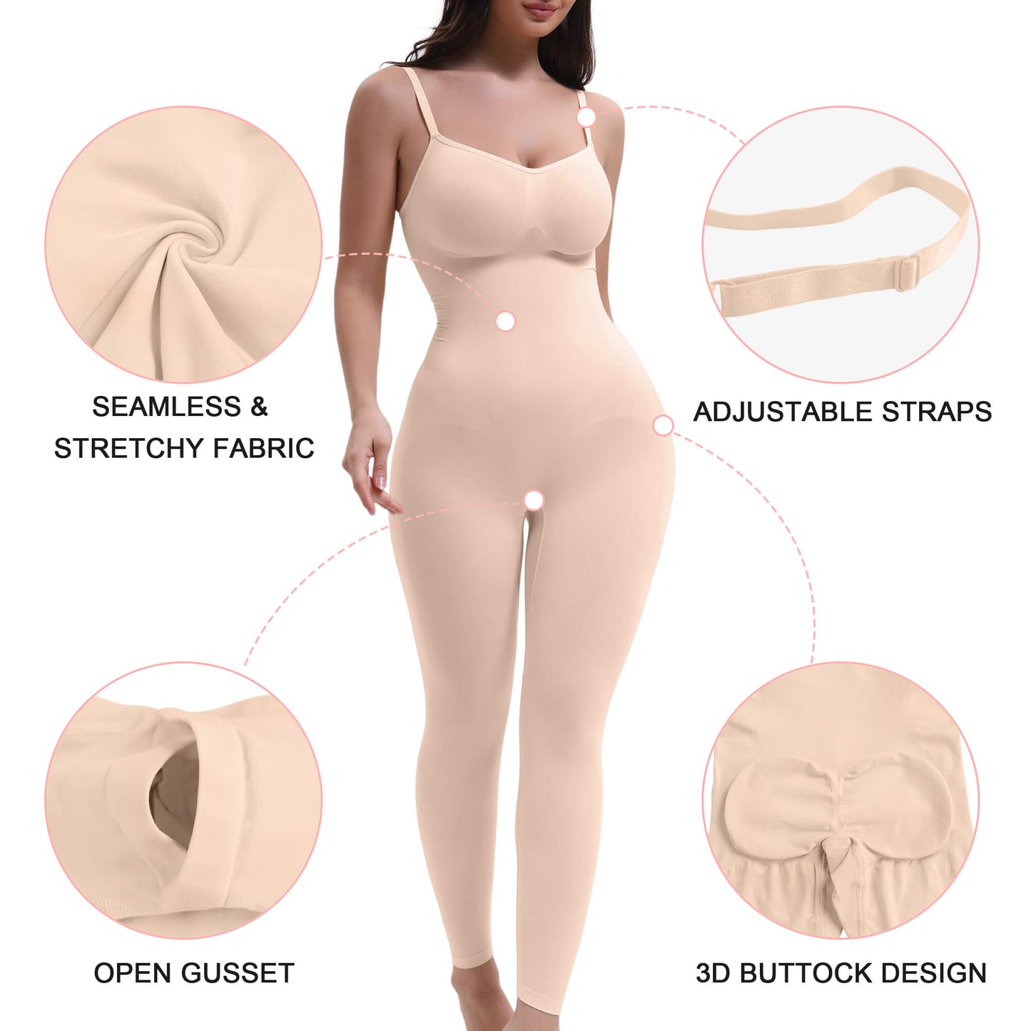 hugmecurve 3-in-1 Seamless Full Body Compression Legging Bodysuit