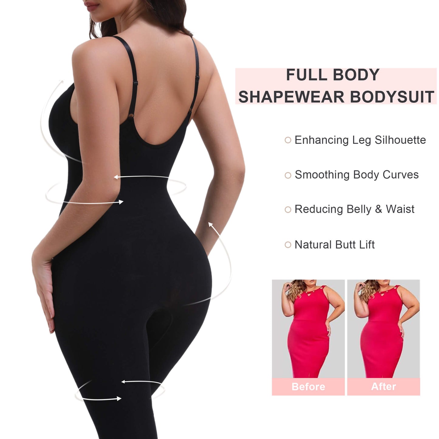 hugmecurve 3-in-1 Seamless Full Body Compression Legging Bodysuit