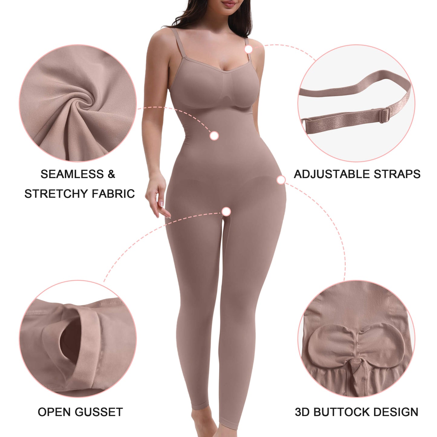 hugmecurve 3-in-1 Seamless Full Body Compression Legging Bodysuit