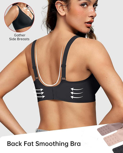 Hugmecurve Seamless Deep V Push-Up Wireless Bra