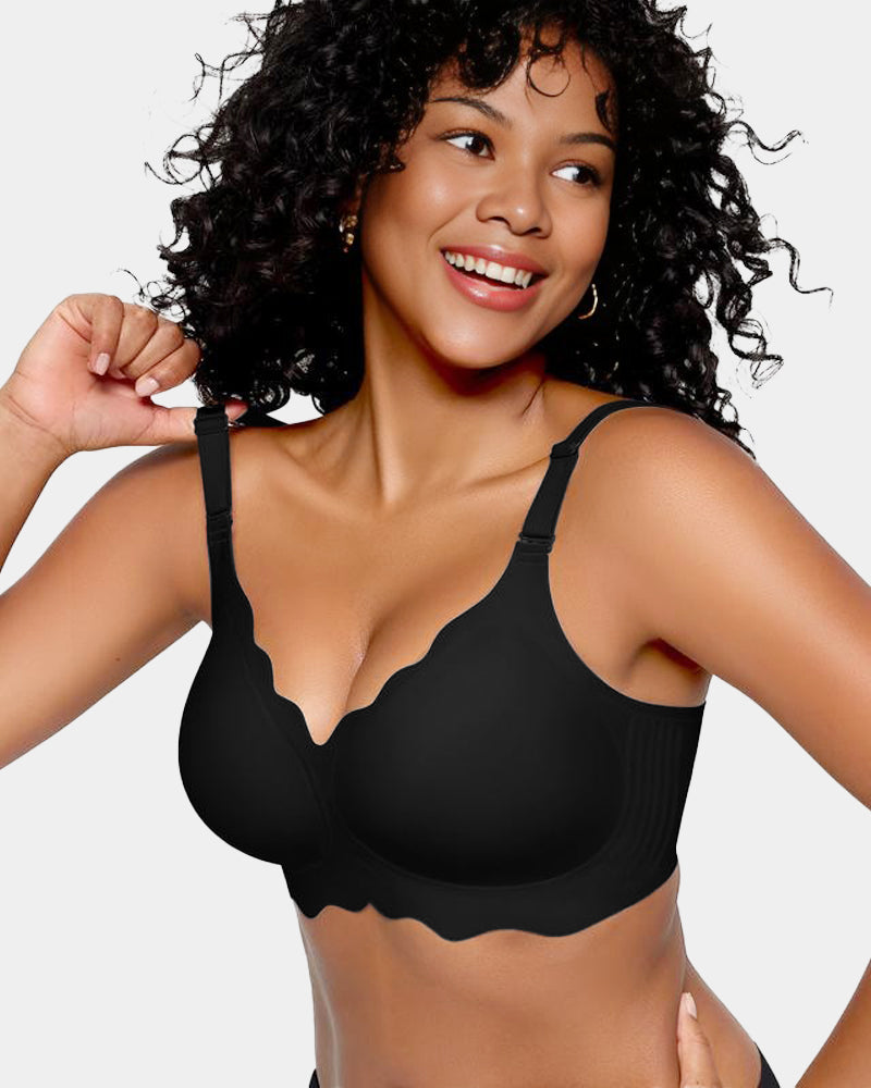 Hugmecurve Soft Full Coverage Scalloped Wireless Jelly Bra