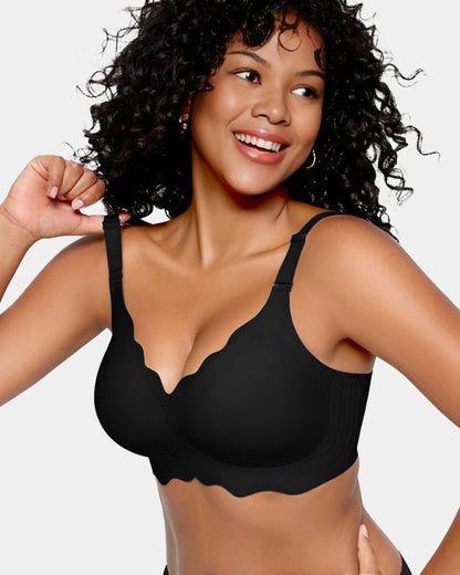 Hugmecurve Soft Full Coverage Scalloped Wireless Jelly Bra