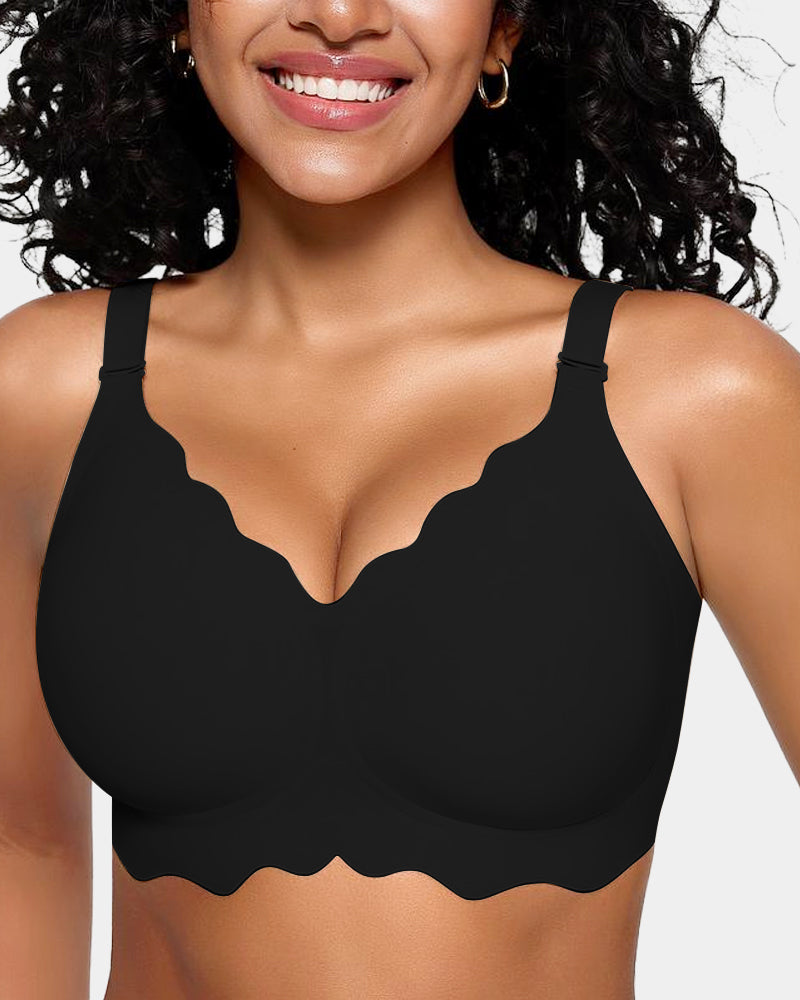 Hugmecurve Soft Full Coverage Scalloped Wireless Jelly Bra