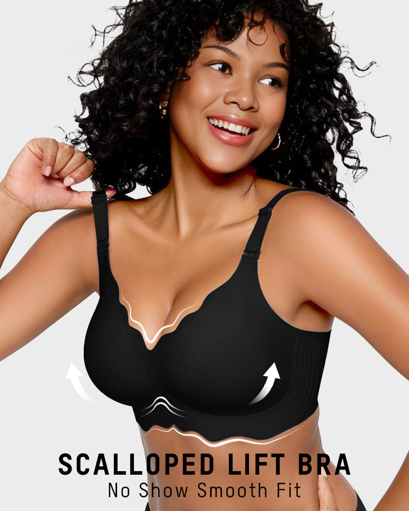 Hugmecurve Soft Full Coverage Scalloped Wireless Jelly Bra