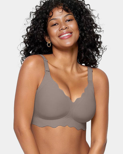 Hugmecurve Soft Full Coverage Scalloped Wireless Jelly Bra