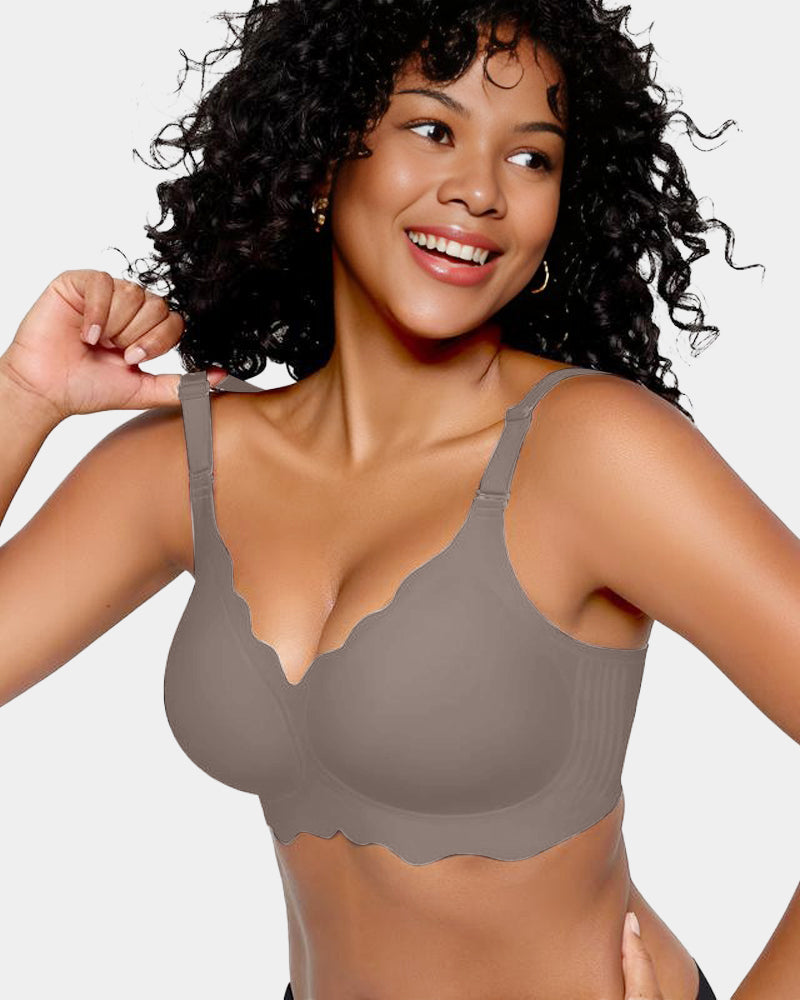 Hugmecurve Soft Full Coverage Scalloped Wireless Jelly Bra