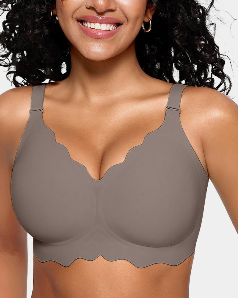 Hugmecurve Soft Full Coverage Scalloped Wireless Jelly Bra