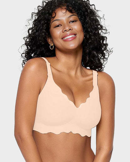 Hugmecurve Soft Full Coverage Scalloped Wireless Jelly Bra