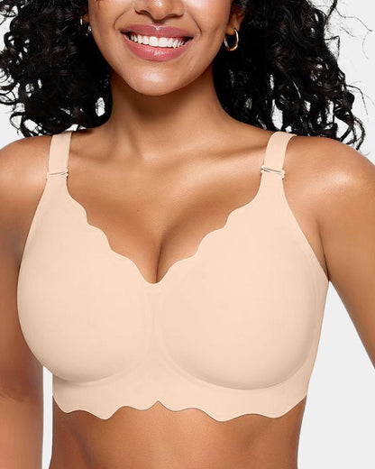 Hugmecurve Soft Full Coverage Scalloped Wireless Jelly Bra