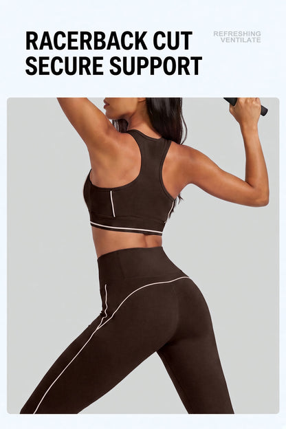 Contrast Piping Racerback Sports Set