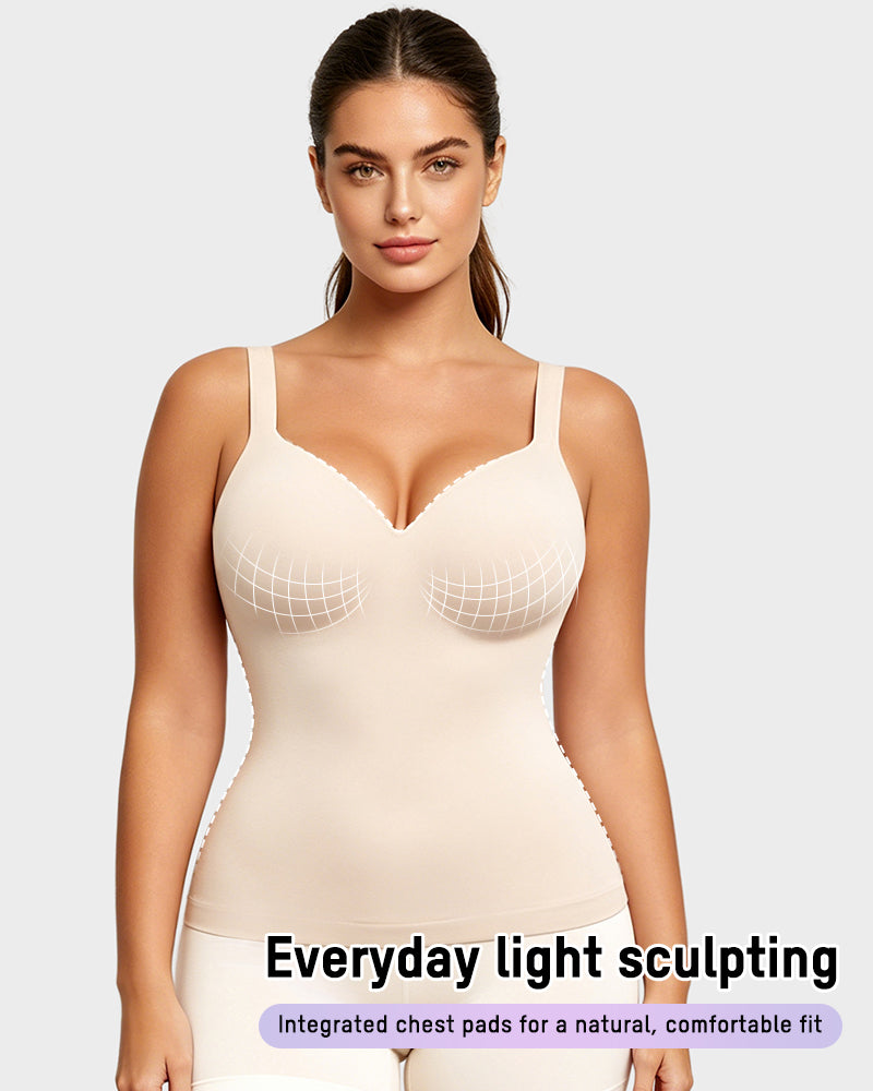 V-Neck Built-In Bra Shaping Cami