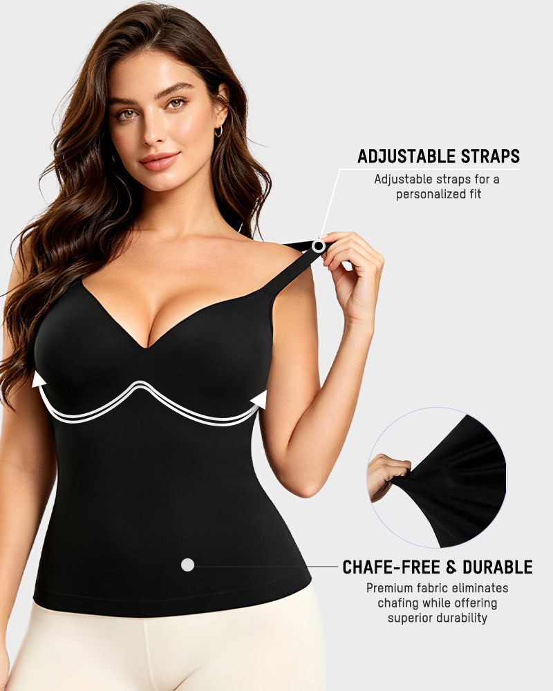 V-Neck Built-In Bra Shaping Cami
