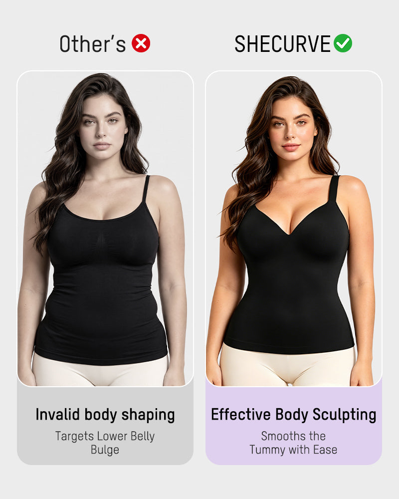 V-Neck Built-In Bra Shaping Cami