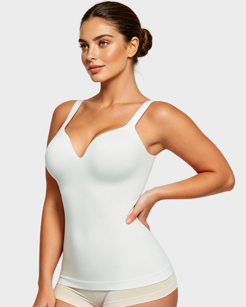 V-Neck Built-In Bra Shaping Cami