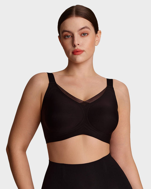 Hugmecurve Womens Wireless Bras V Mesh Comfortable Bralette Supportive